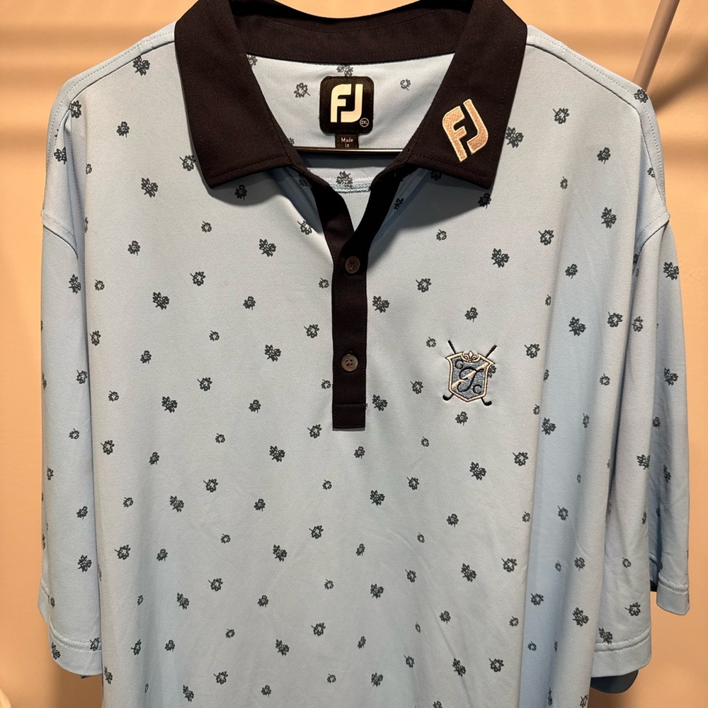 FootJoy Sky Blue Polo with Black Collar